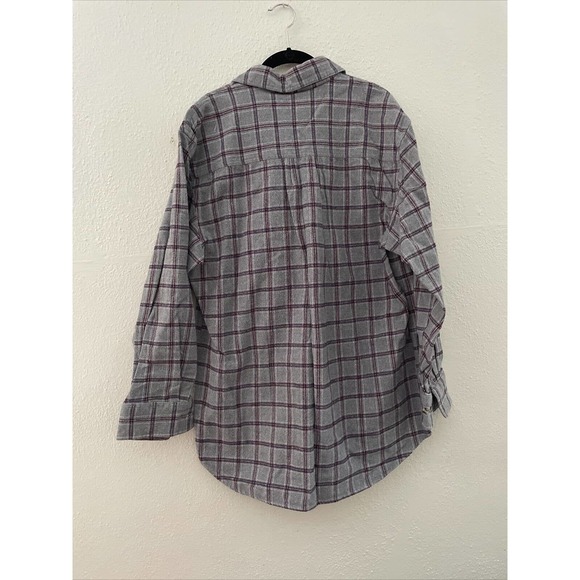 Burry Lane Button Down Flannel Shirt Mens Size XXL Red Grey Blue Plaid Heavy - Picture 7 of 7